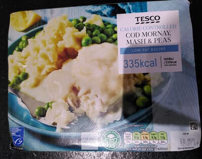 Calorie Controlled Cod Mornay, Mash & Peas