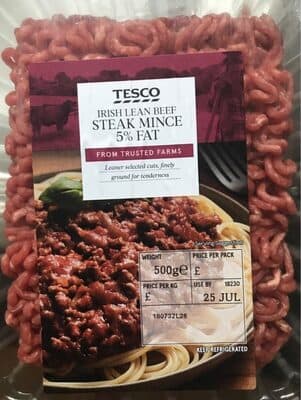 Irish lean beef steak mince