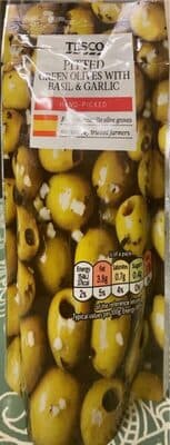 Pitted Olives With Basil & Garlic