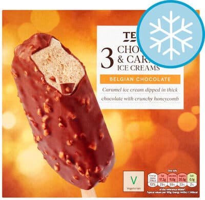 Tesco Chocolate & Caramel Ice Cream Sticks
