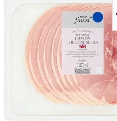 Tesco Finest Dry Cured Ham on the Bone Slices