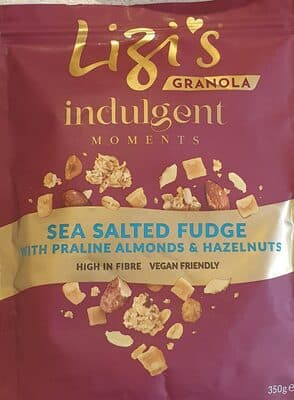 Lizi's Granola Indulgent Moments Sea Salted Fudge with Praline Almonds and Hazelnuts