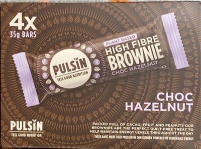 High fibre brownie chocolate hazelnut
