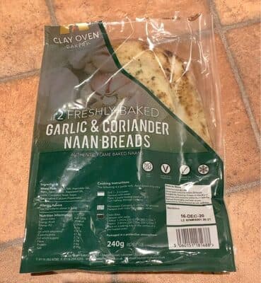 Garlic & coriander naan breads