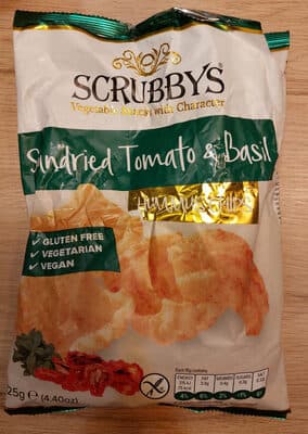 Sundried tomato and basil hummus chips