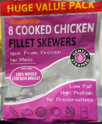 Cooked Chicken Fillet Skewers