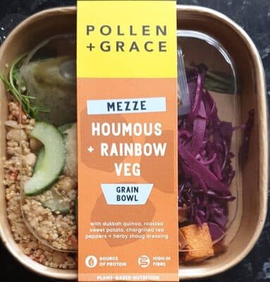 Mezze houmous + rainbow veg grain bowl