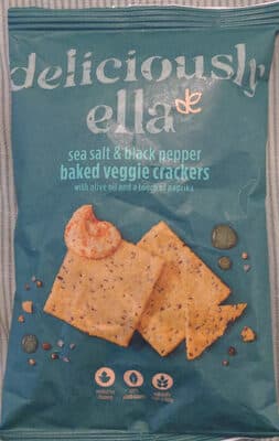 Sea Salt & Black Pepper Baked Veggie Crackers