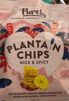 Purely Plantain Chips, Nice & Spicy