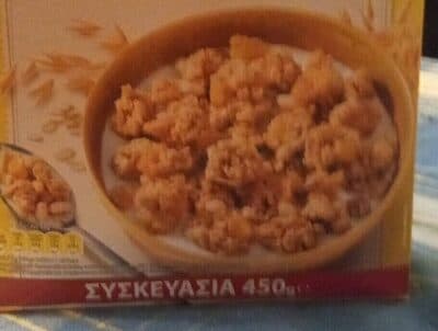 Crunchy cereal clusters of oats, cornflakes and rice