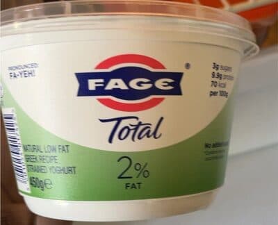 2% fat yogurt
