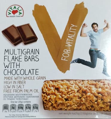 Multigrain flake bars with chocolate