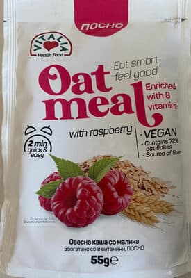Oatmeal with raspberry