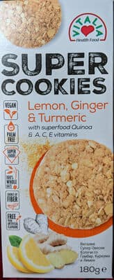 Oat cookies with lemon, ginger & turmeric