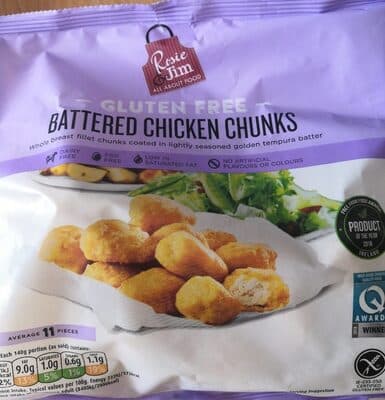 Gluten free battered chicken chunks