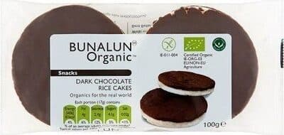 Bunalun Organic Snacks Dark Chocolate Rice Cakes