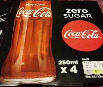 Zero sugar Coke glass bottles