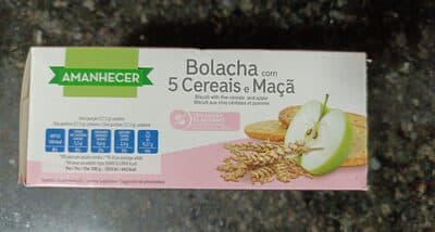 Bolacha com 5 cereais e ma