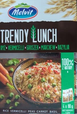 Trendy lunch - ry vermicelli groszek marchew bazylia