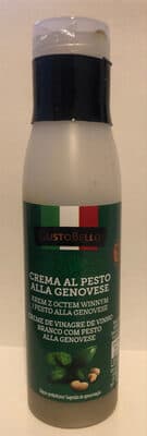 White wine vinegar cream with pesto alla genovese