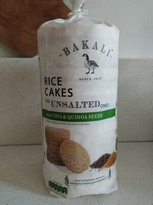Rice cakes: the unsalted ones, with chia and quinoa seeds