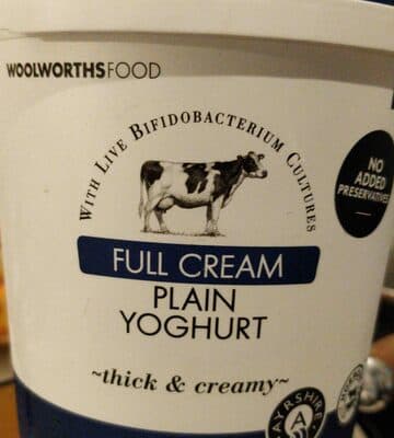 Full cream plain yogurt