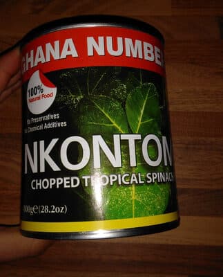 Nkontomire chopped cocoyam leaves in brine