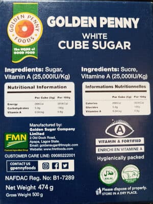 Golden penny White cube sugar