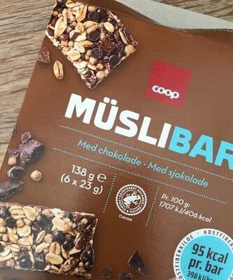 Mslibar med chokolade/sjokolade