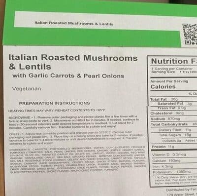 Italian Roasted Mushroom & Lentils