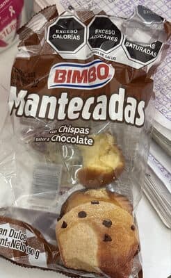 Mantecadas con chispas sabor a chocolate