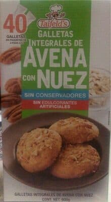 Galletas integrales de avena con nuez