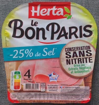 Le Bon Paris -25% de Sel conservation Sans Nitrite