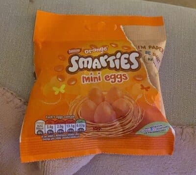 Orange smarties mini eggs