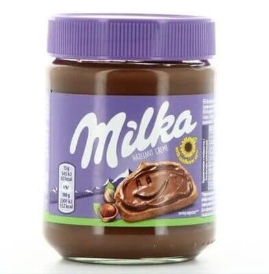 Milka hazelnut creme jar