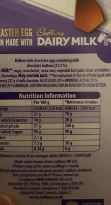 Dairy milk buttons