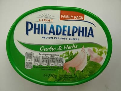 Philadelphia Cream Cheese Garlic and Herb Light