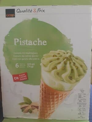 Pistache Cornets mit Rahmglace