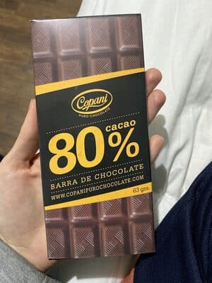 barra de chocolate 80% cacao