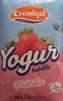 Yogur de frutilla bebible