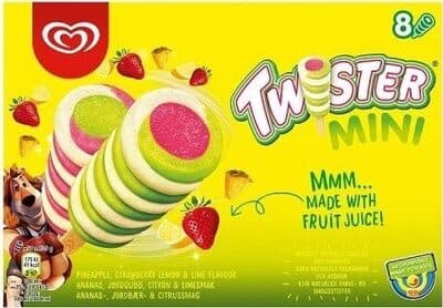 Mini Pineapple, Lemon-Lime and Strawberry Ice Cream Lolly