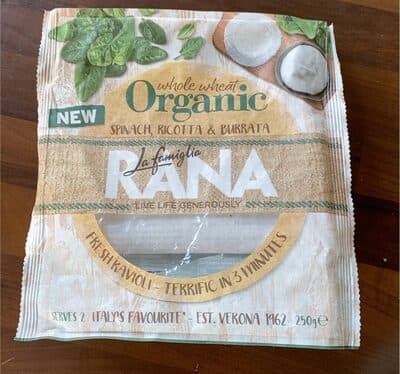 Organic ravioli