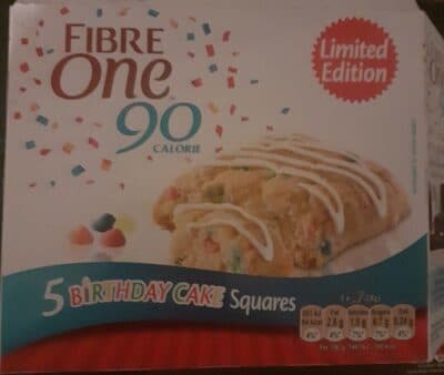 Fibre one birthday cake squares