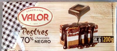 Postres chocolate negro sin gluten
