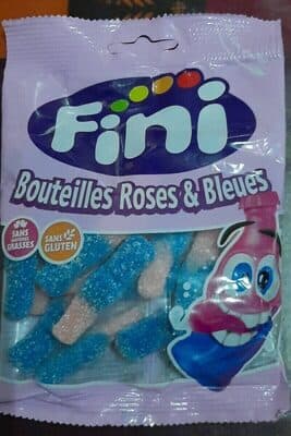 Bouteilles roses et bleues