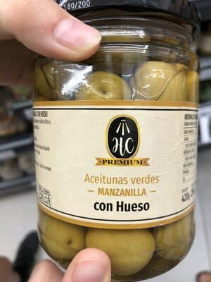 Aceitunas verdes Manzanilla con hueso
