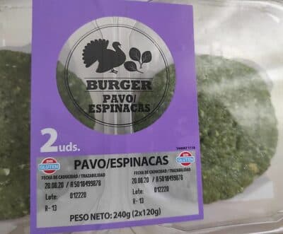Burger pavo/espinacas