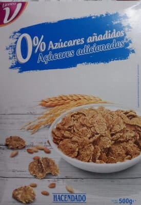 Copos laminados y tostados de trigo integral y arroz