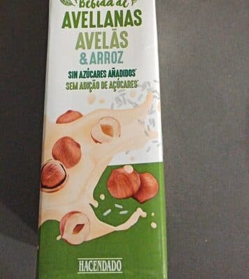 Bebida de avellanas y arroz