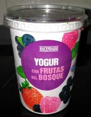 Yogur con frutas del bosque